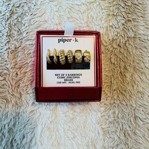 Piper K Set Of 3 Cubic Zirconia Earring Trio